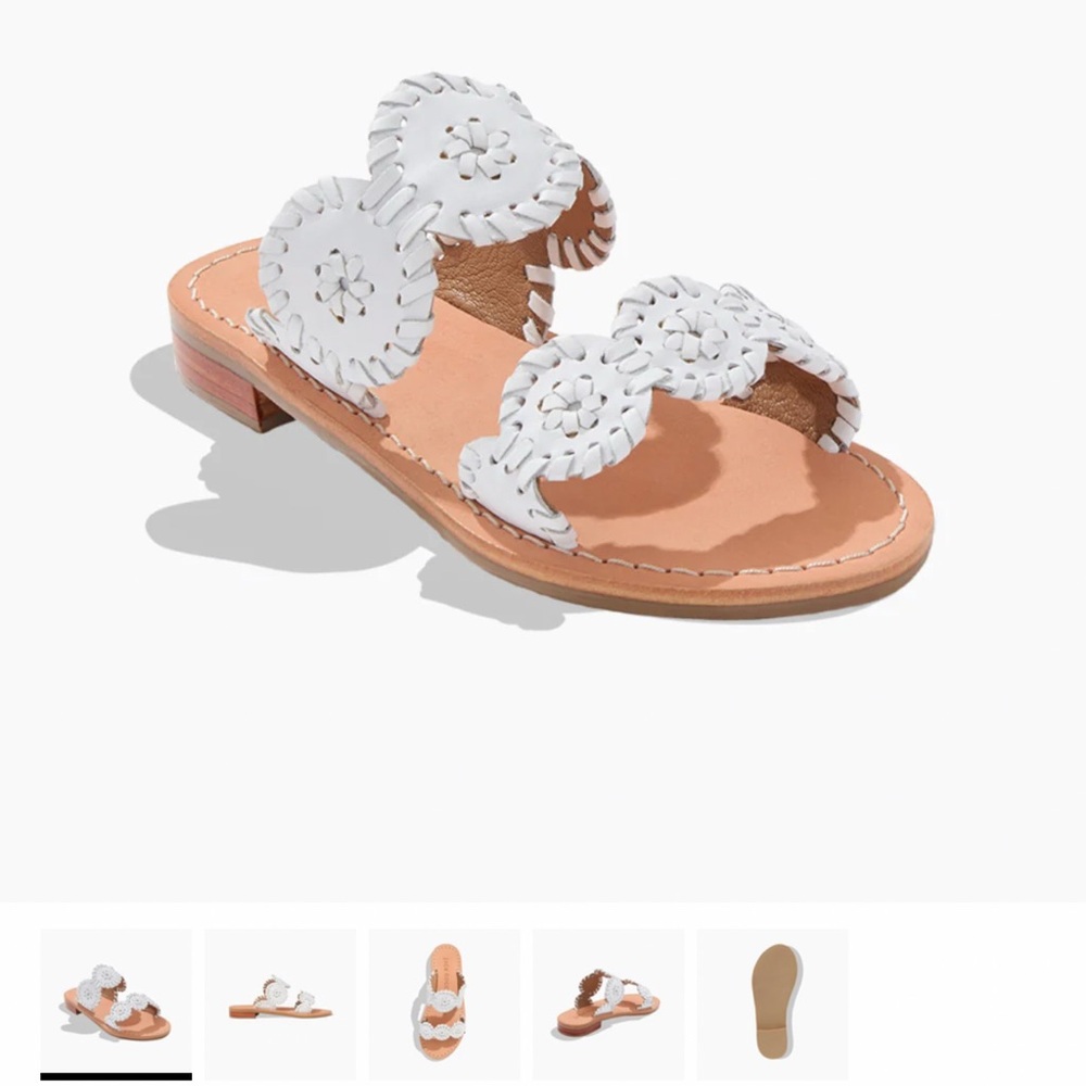 Girls Lauren White Leather Sandals